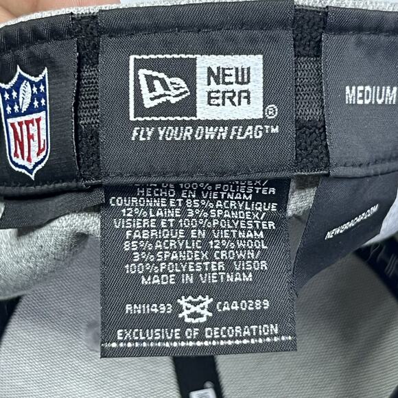 Dallas Cowboys New Era 39thirty Hat Med Large Fitted Grey Blue Cap - Picture 12 of 13